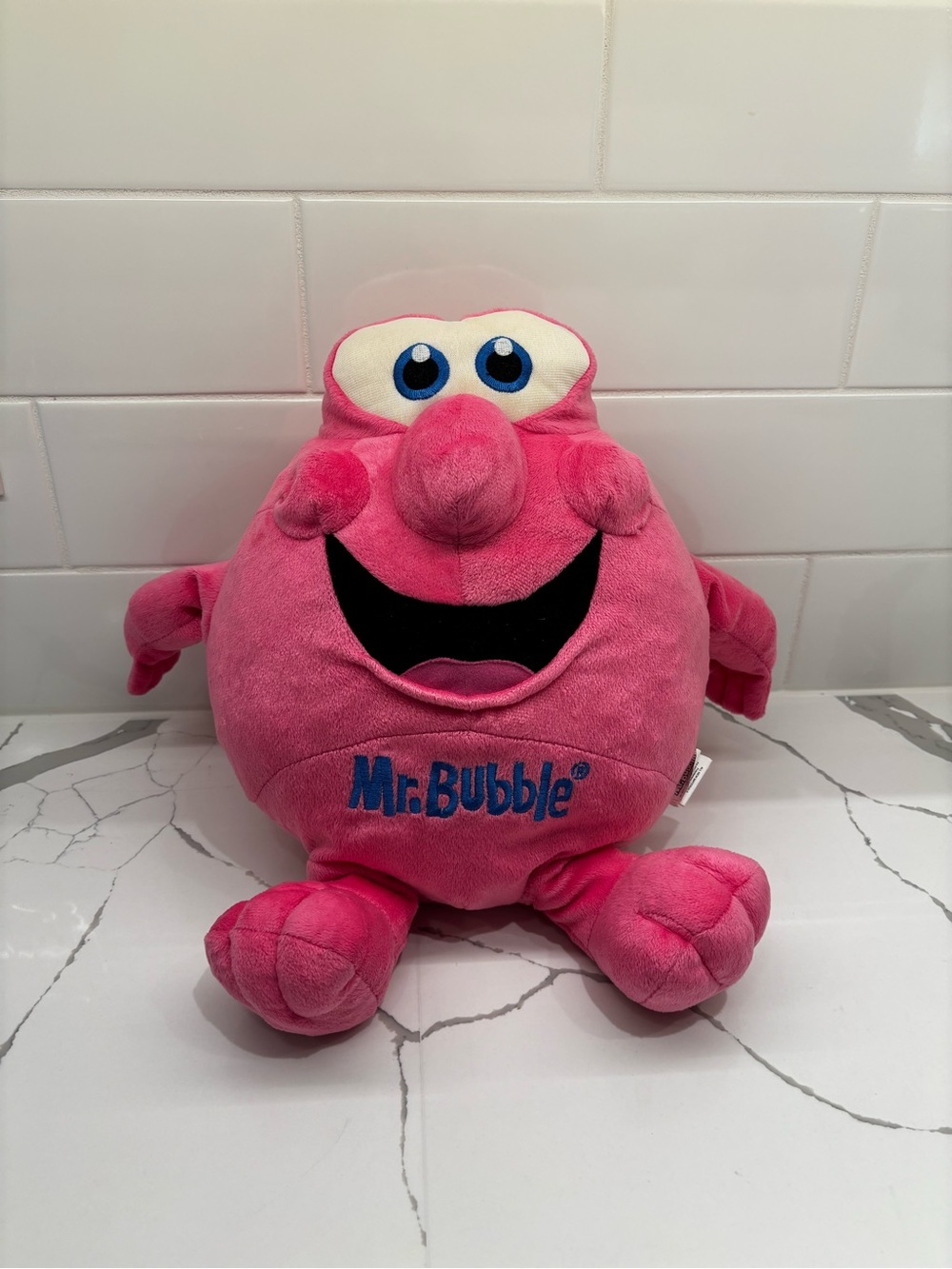 Mr. Bubble 16” Stuffed Plush Toy Pink Mascot Character 2011 The Village Company
